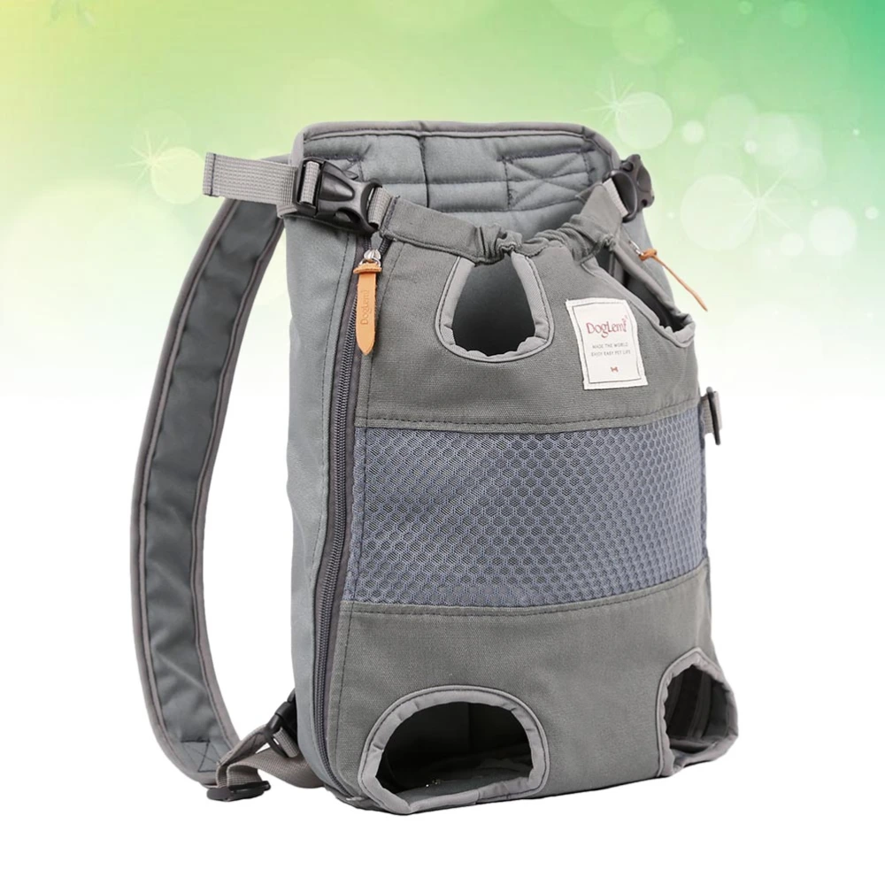 1pc Pet Dog Outdoor Backpack Carrier Puppy Pouch Front Bag Back Pack Casual Rucksack Grey