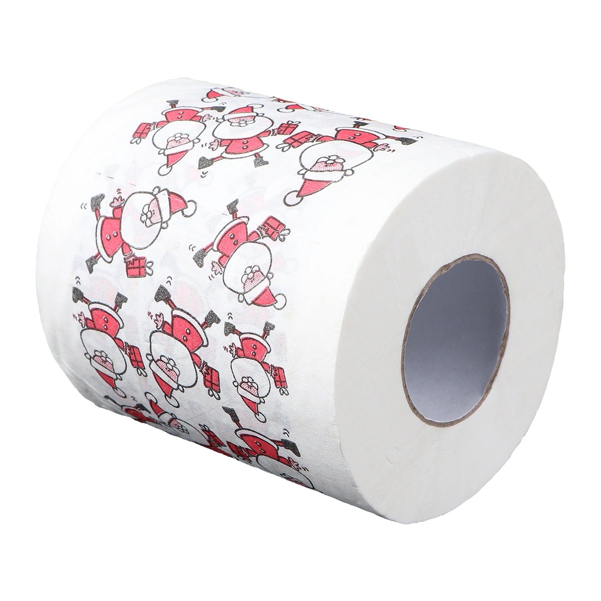 1 Roll Printed Toilet Paper Santa Claus Pattern Tissue Home Toilet Tissue(White)