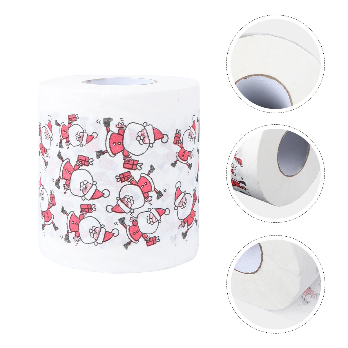 1 Roll Printed Toilet Paper Santa Claus Pattern Tissue Home Toilet Tissue(White)