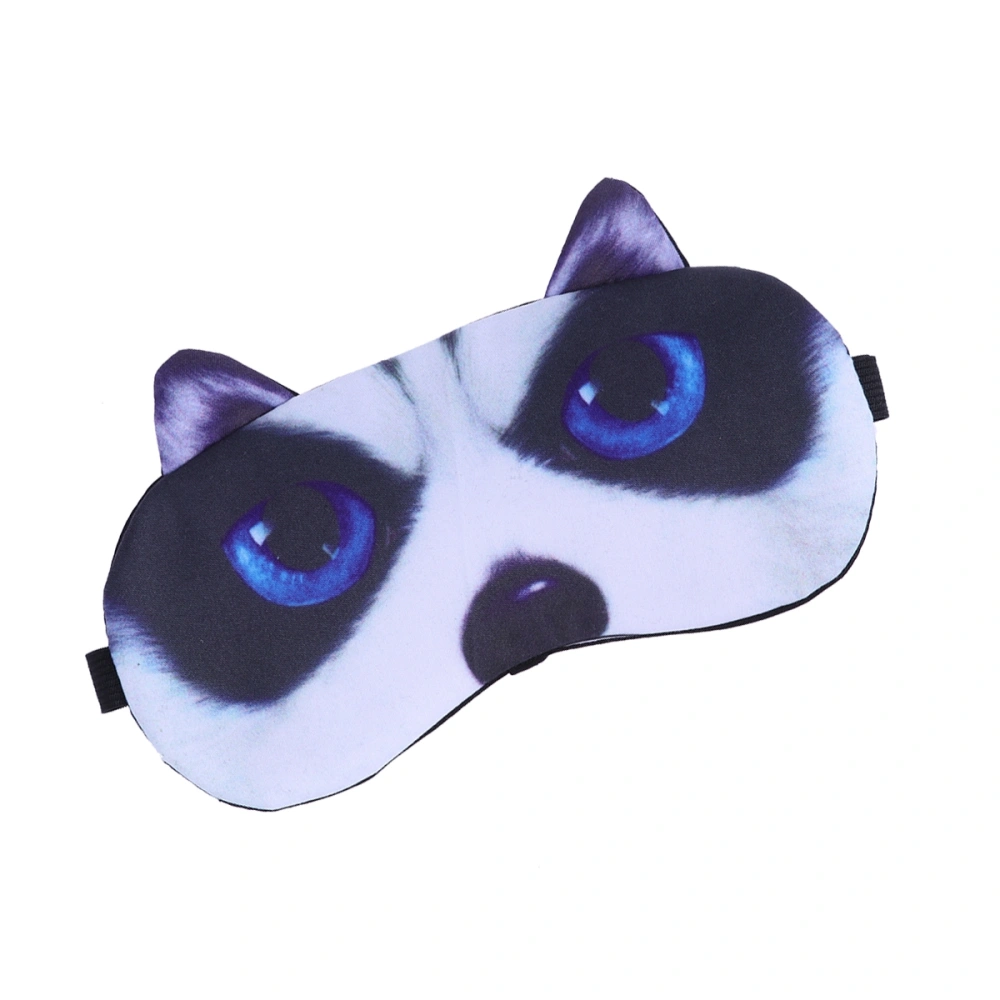 3D Cartoon Blindfolds Ice Compress Sleep Eye Mask Cover Eyeshade Eye Patch (Glaring Huskies)