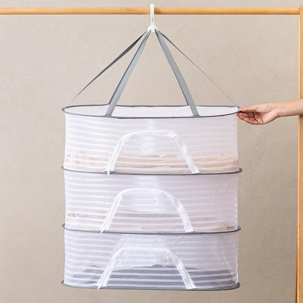  Drying Rack Multi-layer Drying Rack Hanging Socks Drying Net Collapsible Drying Rack with Zipper