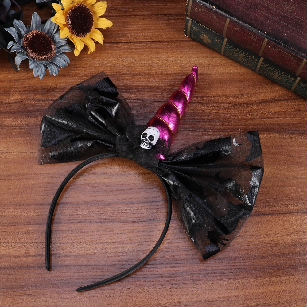 Halloween Bow Rosy Unicorn Shaped Headband Girl Headband For Party Decoration Use