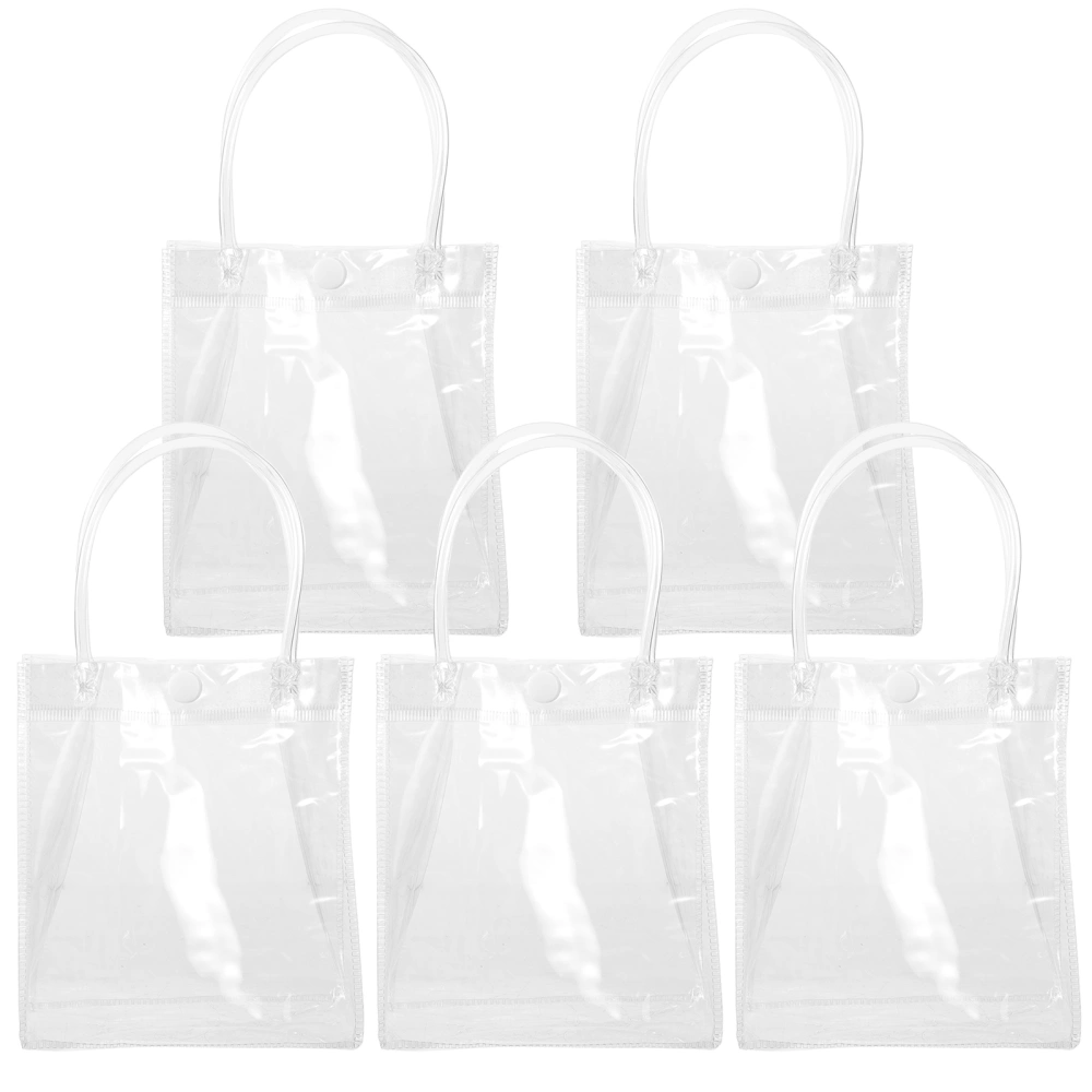 5PCS Transparent Gift Bags Wine Bags Clear Wine Bottle Bags with Handles