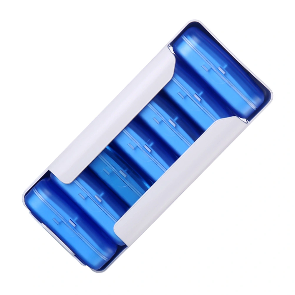 1 Set 7 Layers 42 Grids Medical Storage Box Drawer Style Portable Pill Organizer Container (Blue)