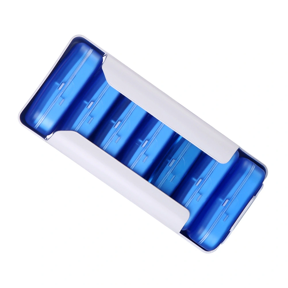 1 Set 7 Layers 42 Grids Medical Storage Box Drawer Style Portable Pill Organizer Container (Blue)