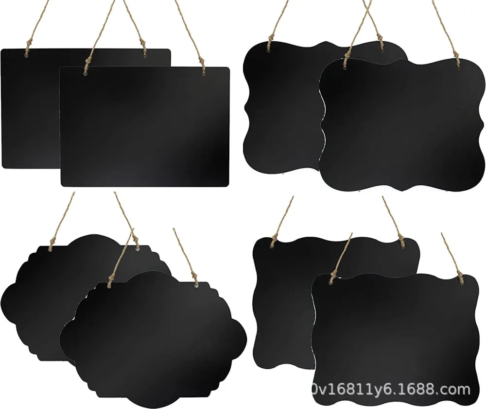 2pcs Hanging Chalkboard Signs Wooden Massage Board Signs Hanging Blackboard Signs