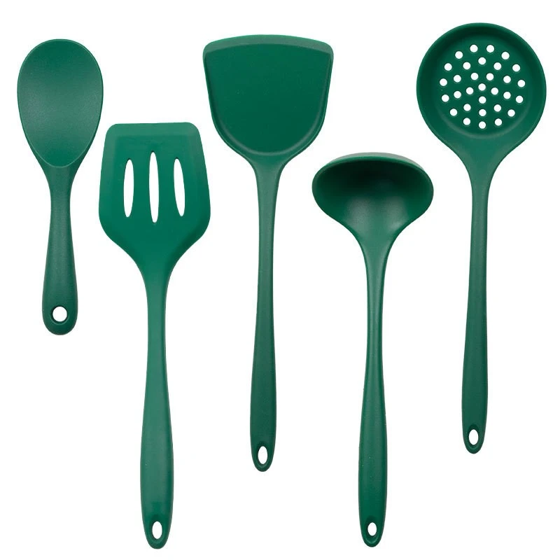 1 Set of Food-grade Silicone Kitchen Spatula Non-sticky Cooking Spoon Slotted Spoon Kitchen Utensils