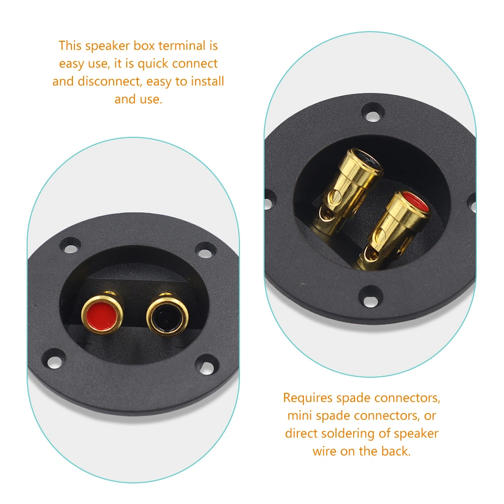 4pcs Speaker Terminal Speaker Enclosure Round 3.1 Inch Subwoofer Terminal
