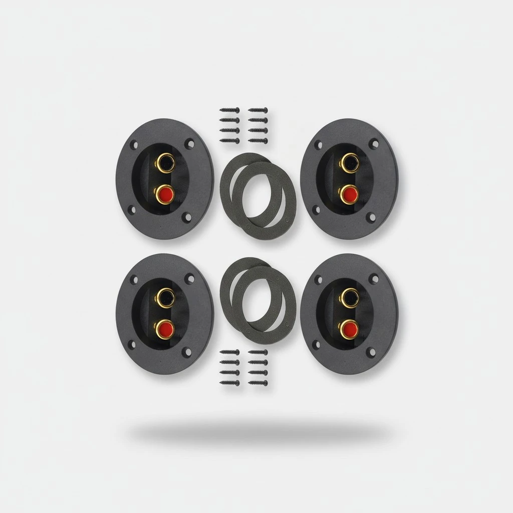 4pcs Speaker Terminal Speaker Enclosure Round 3.1 Inch Subwoofer Terminal