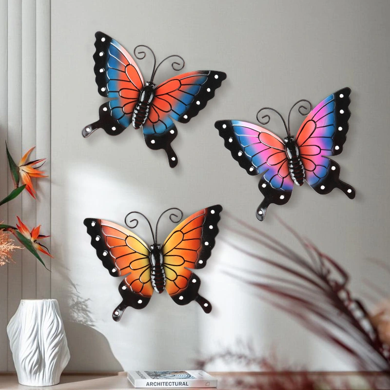 Iron Craft Butterfly Pendant Wall Art Decor Wall Hanging Decoration Home Ornament