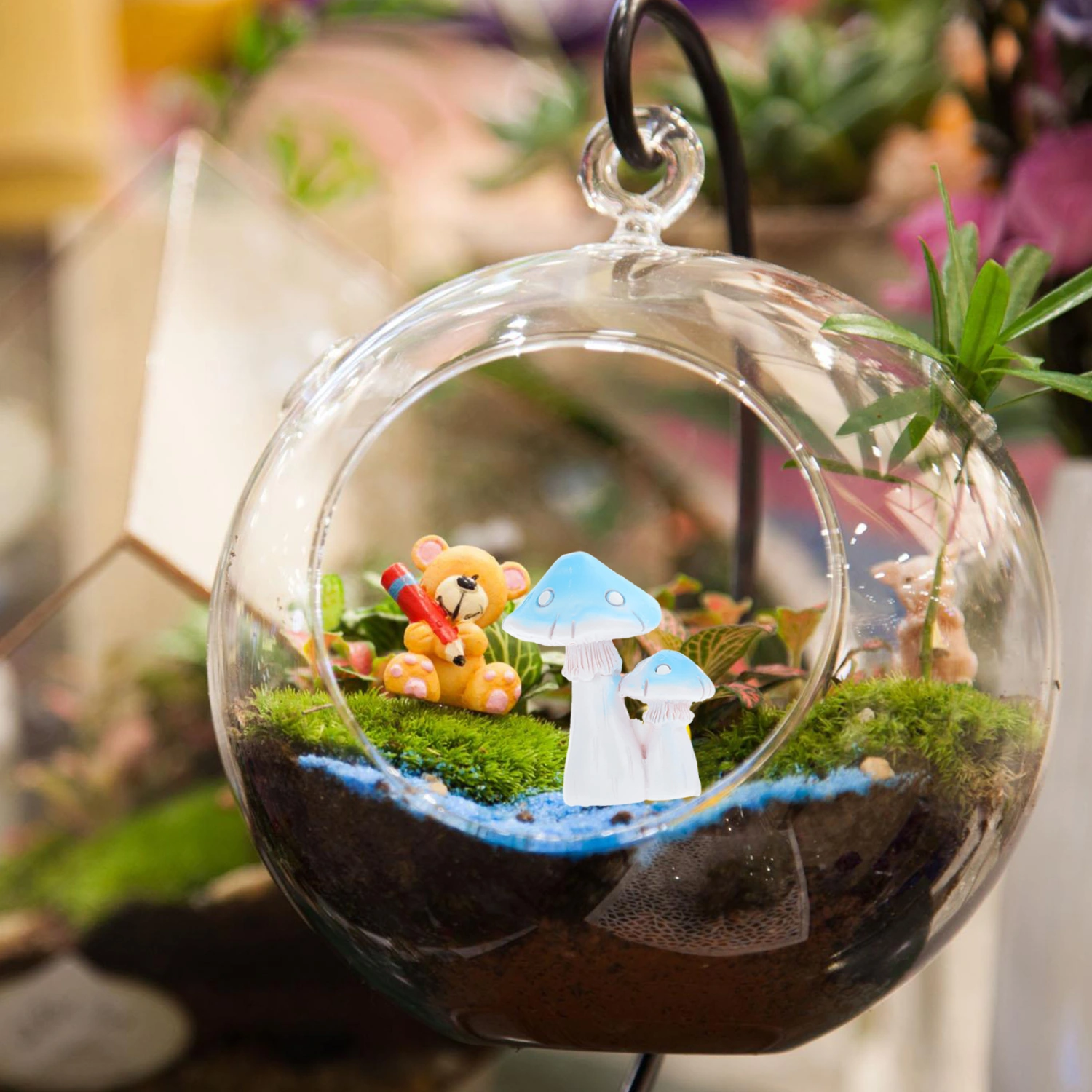 5pcs Lovely Mushroom Decor Resin Mushroom Decor Mushroom Sculpture Decor
