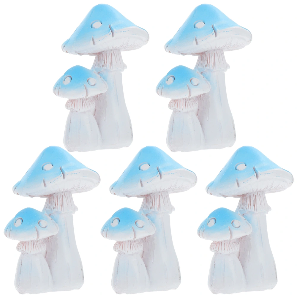 5pcs Lovely Mushroom Decor Resin Mushroom Decor Mushroom Sculpture Decor