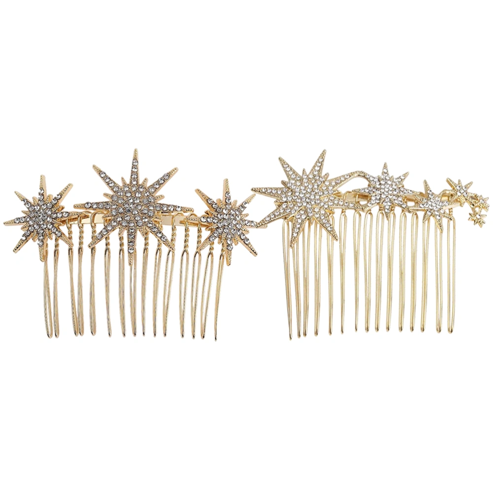 2pcs Hair Side Combs Women Rhinestone Hairpins Girls Hair Comb Clip Bridal Headpiece