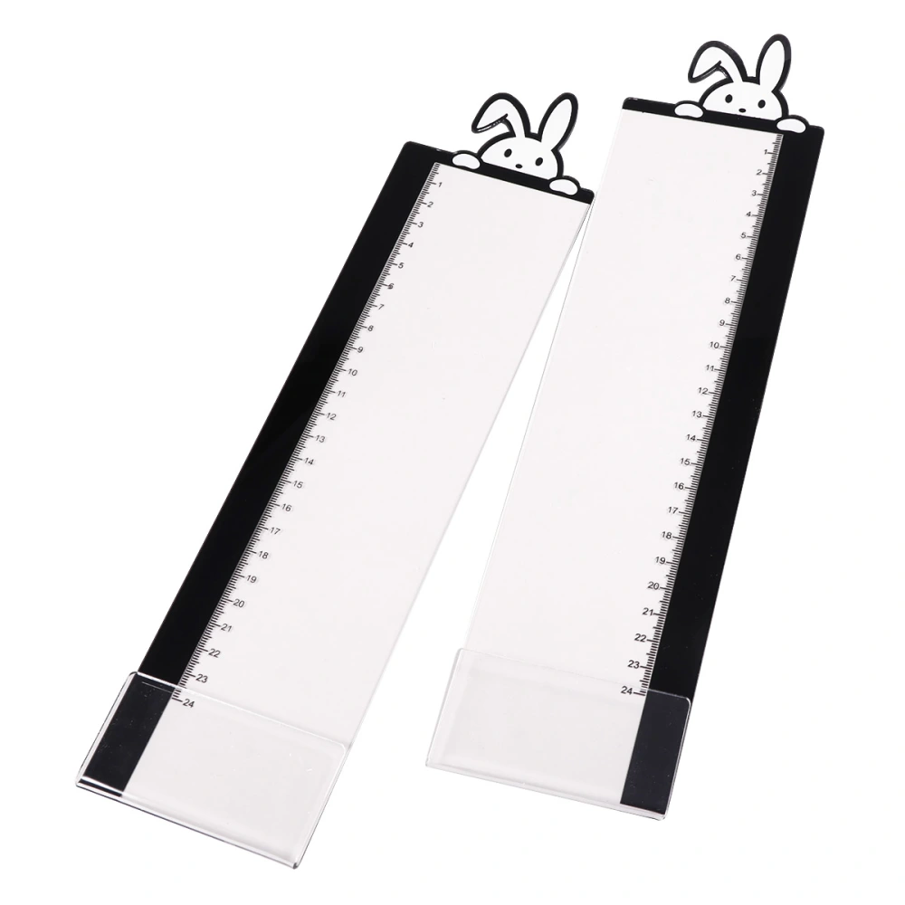 2Pcs Rabbit Design Monitor Memo Board Acrylic Message Board Note Holder Fashion Computer Monitor Side Panel Transparent Multifunction Memo Pad Sticky Reminder (Left and Right)