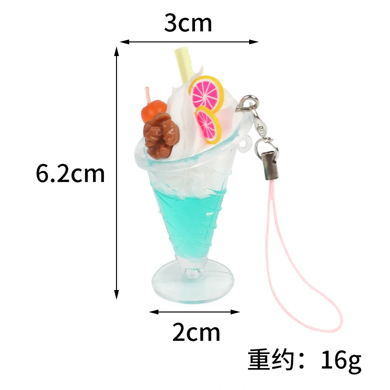 4pcs Ice Cream Charms Simulated Dessert Hanging Ornaments for Backpack Purse Phone