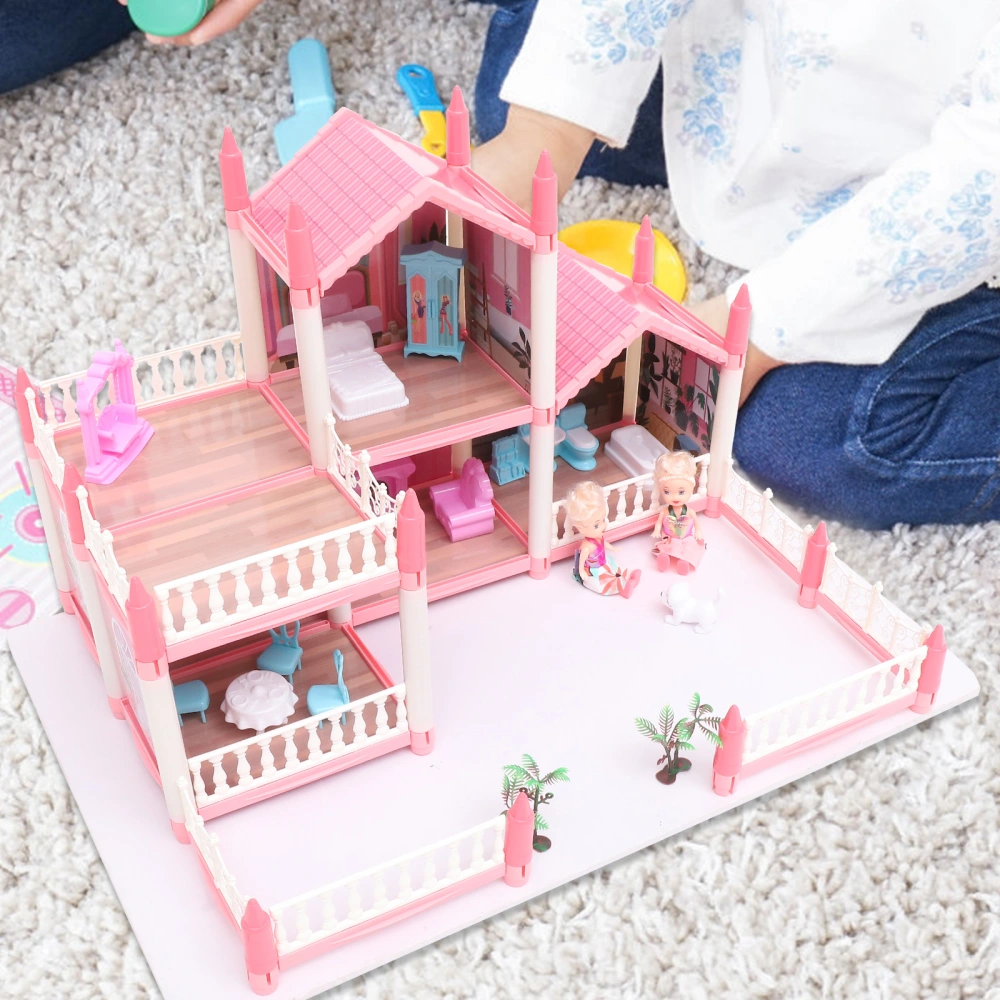 1 set of DIY Villa Toy Doll House Playset Educational DIY Assemble Puzzle Villa Kit