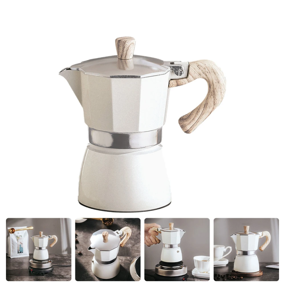 1pc Hand Brewing Coffee Pot Household Moka Pot Espresso Coffee Pot (White)