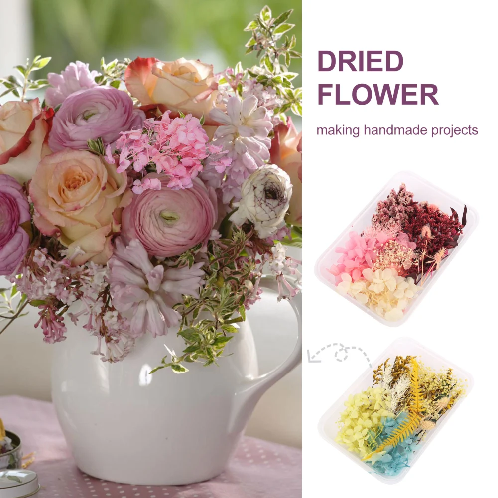 3 Packs Natural Dried Flowers DIY Materials Craft Decoration (Mixed Color)