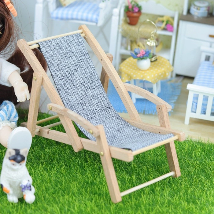  Mini Beach Chair Model Micro Landscape Miniature Beach Chair Doll House Mini Furniture