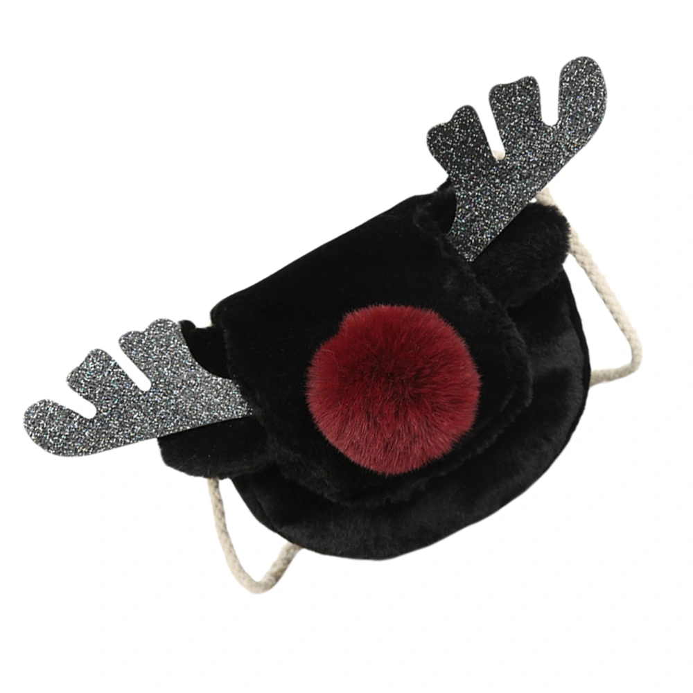 1Pc Christmas Plush Messenger Bag Elk Shape Storage Bag Lovely Shoulder Bag