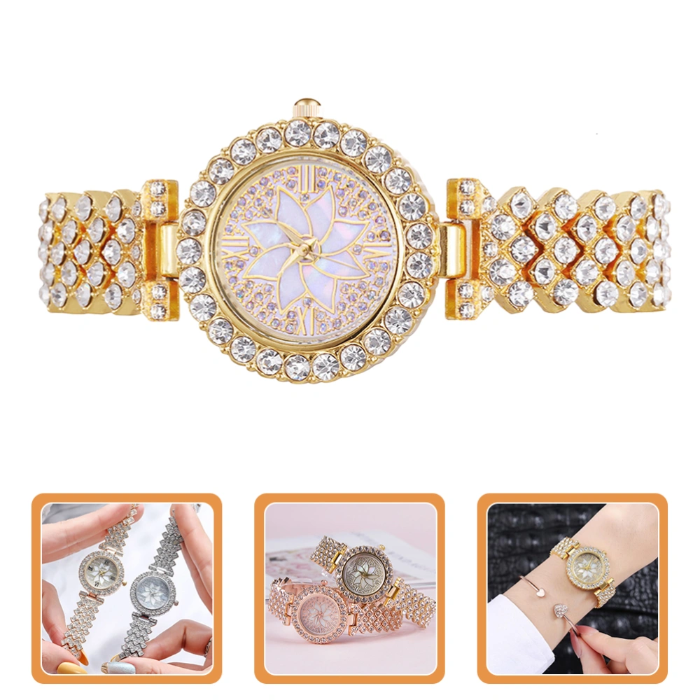 Decorative Women Watch Exquisite Wrist Watch Rhinestone Embellished Watch Elegant Style Watch