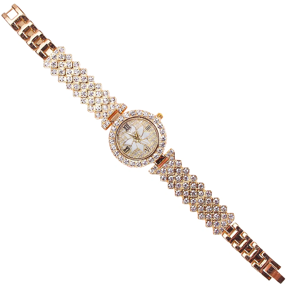 Decorative Women Watch Exquisite Wrist Watch Rhinestone Embellished Watch Elegant Style Watch