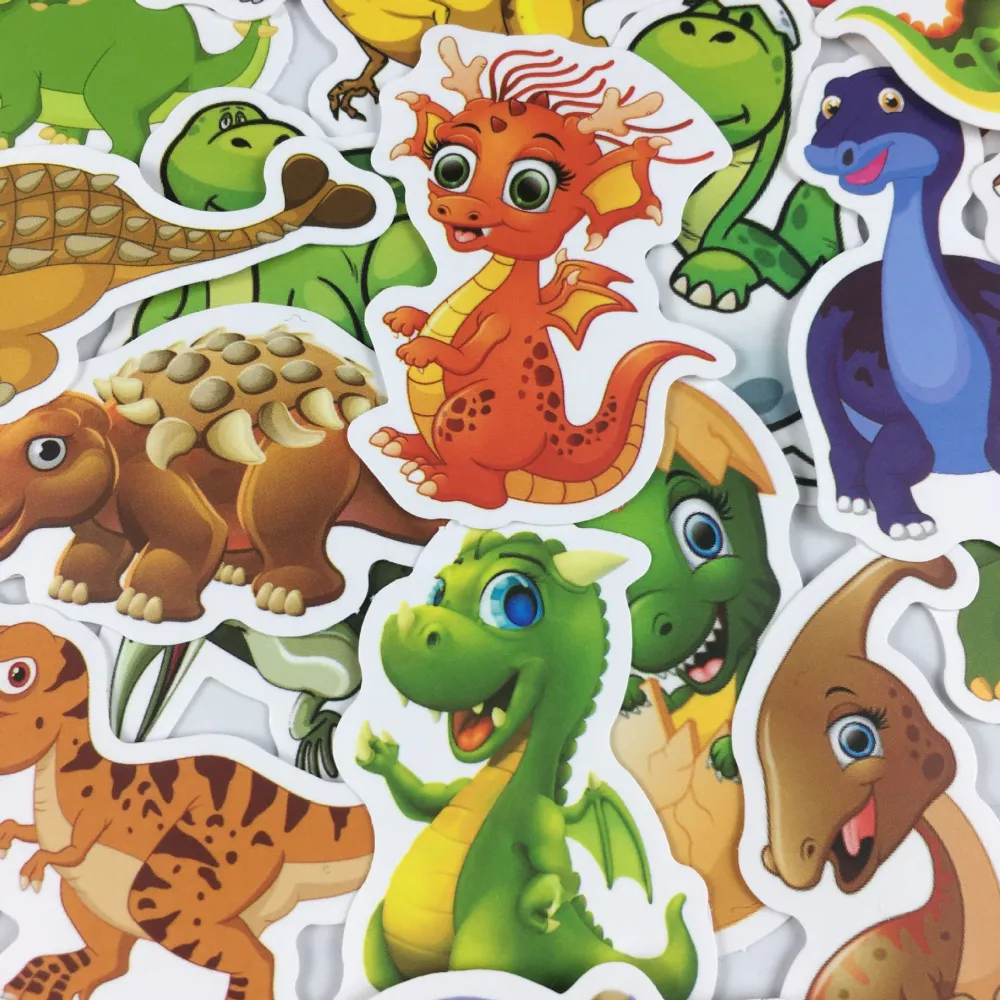 50 Sheets of Dinosaur Stickers Notebook DIY Decal Stickers for Phone Tablet Car