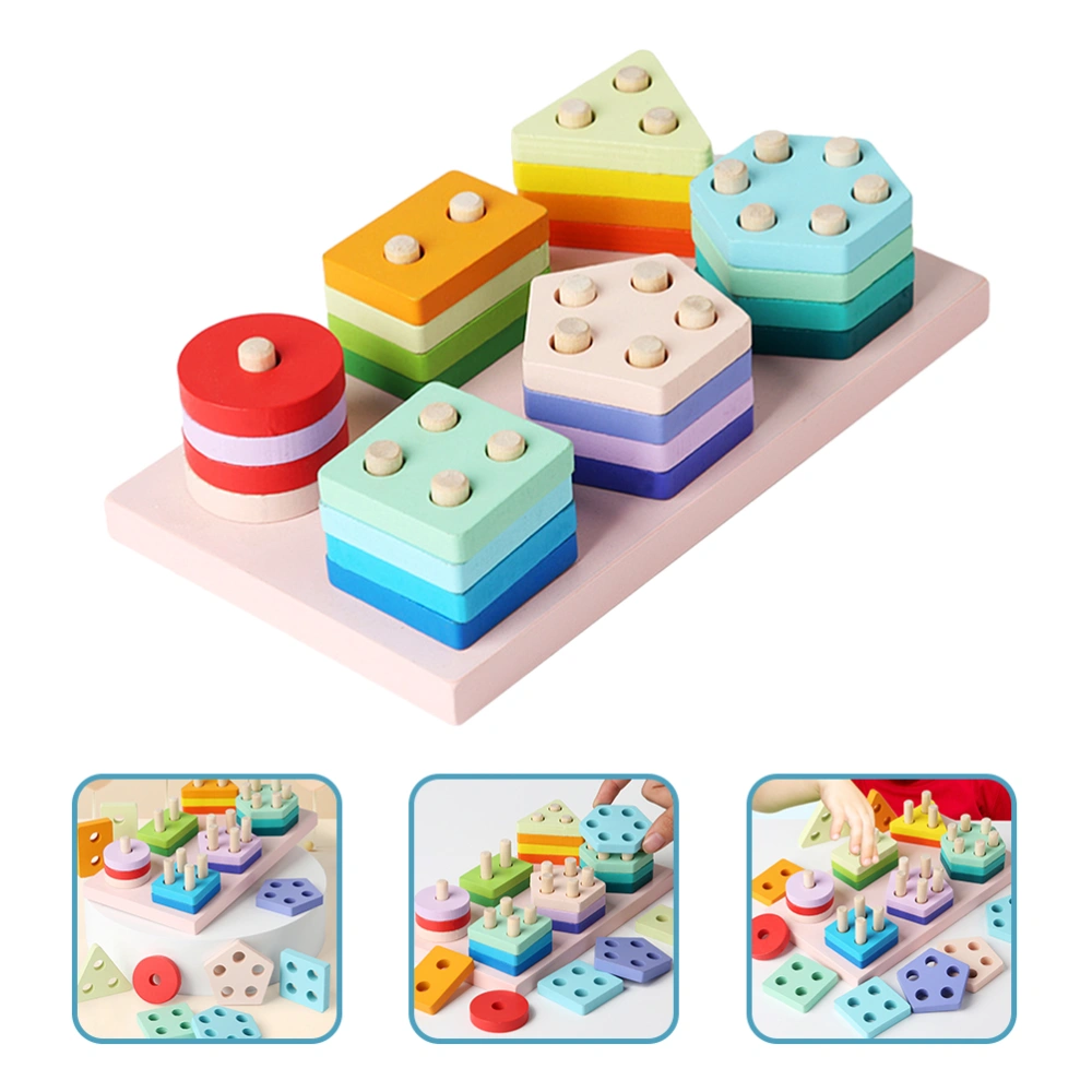 1 Set Wooden Sorting and Stacking Toys Parent-child Interactive Toys Matching Puzzle Toy