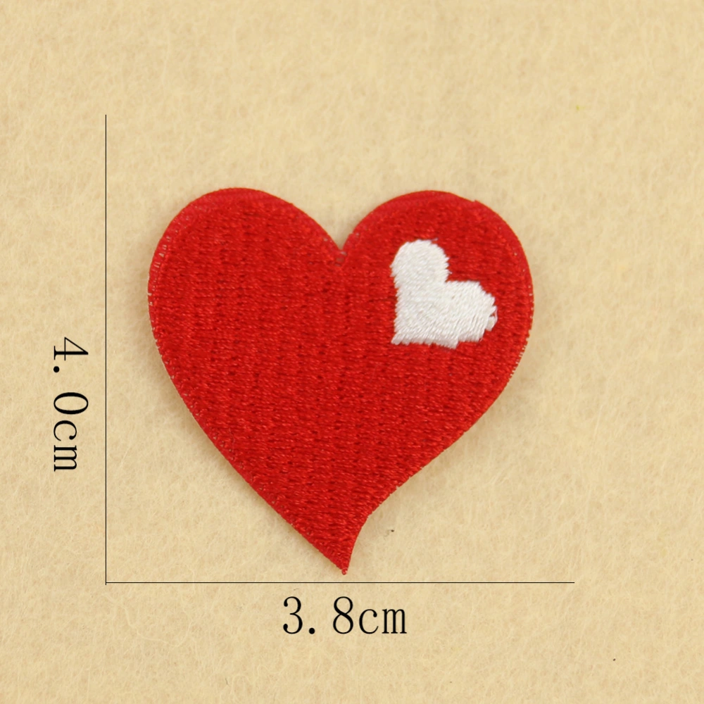 10Pcs Clothing Patches Heart Appliques Heart Iron On Patches for Clothing Hat Jacket