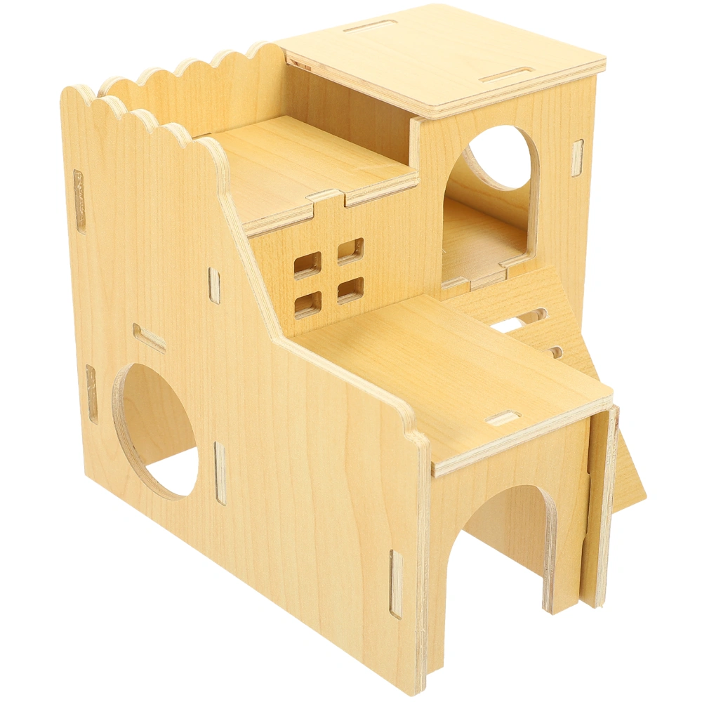 Wood Hamster Nest Bite-resistant Hamster Hideout House Decorative Small Pets Hiding House