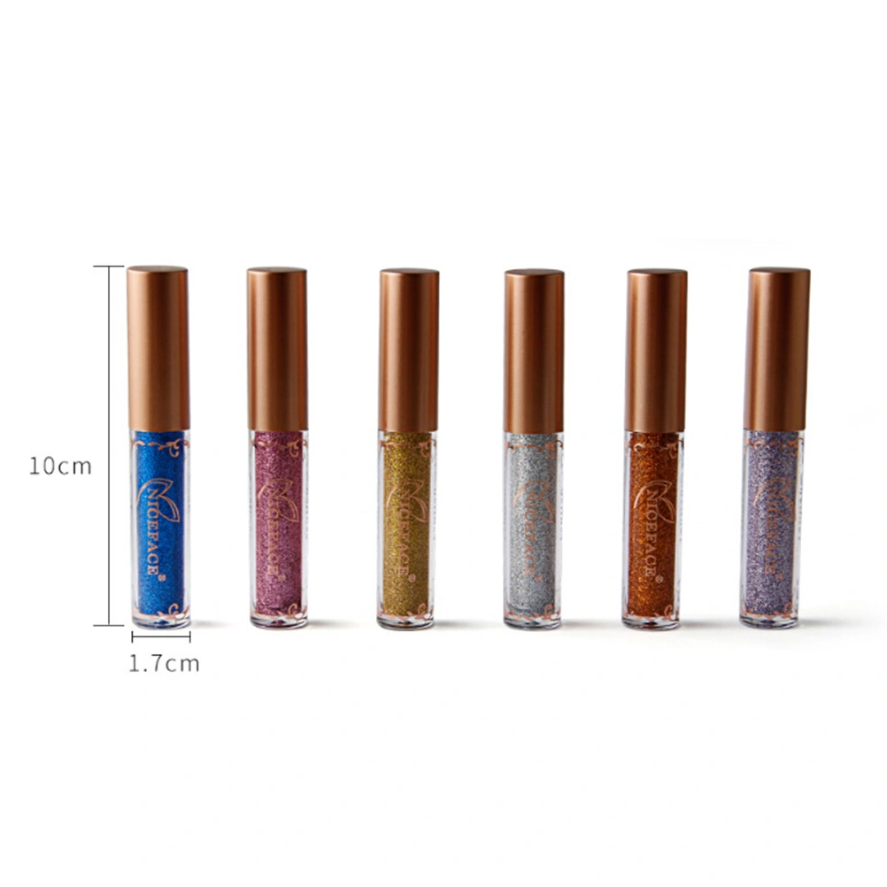 Women Metallic Liquid Eyeliner Shiny Shadow Bright Pearlescent Glitter Diamond High Liquid Eyeliner Makeup Cosmetic(6#)
