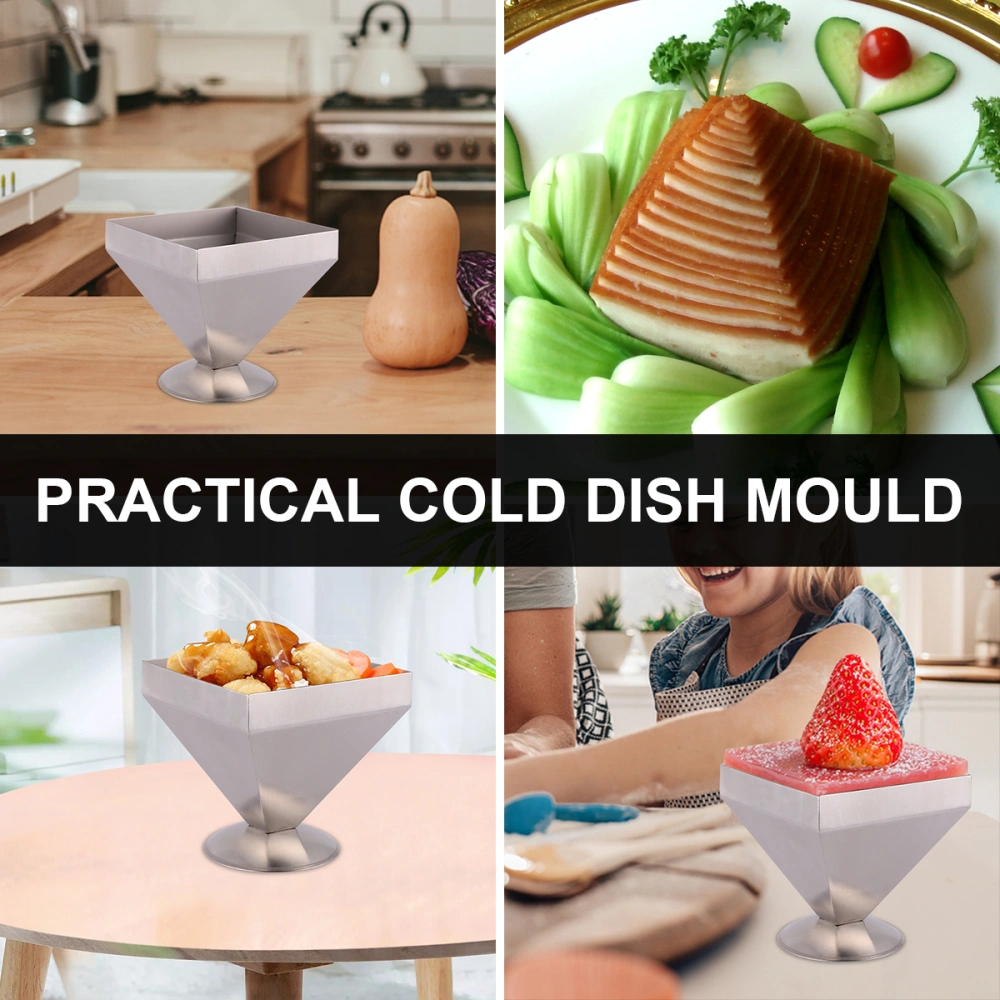 Stainless Steel Four Pyramidal Mold Practical Cold Dish Mould for Kitchen