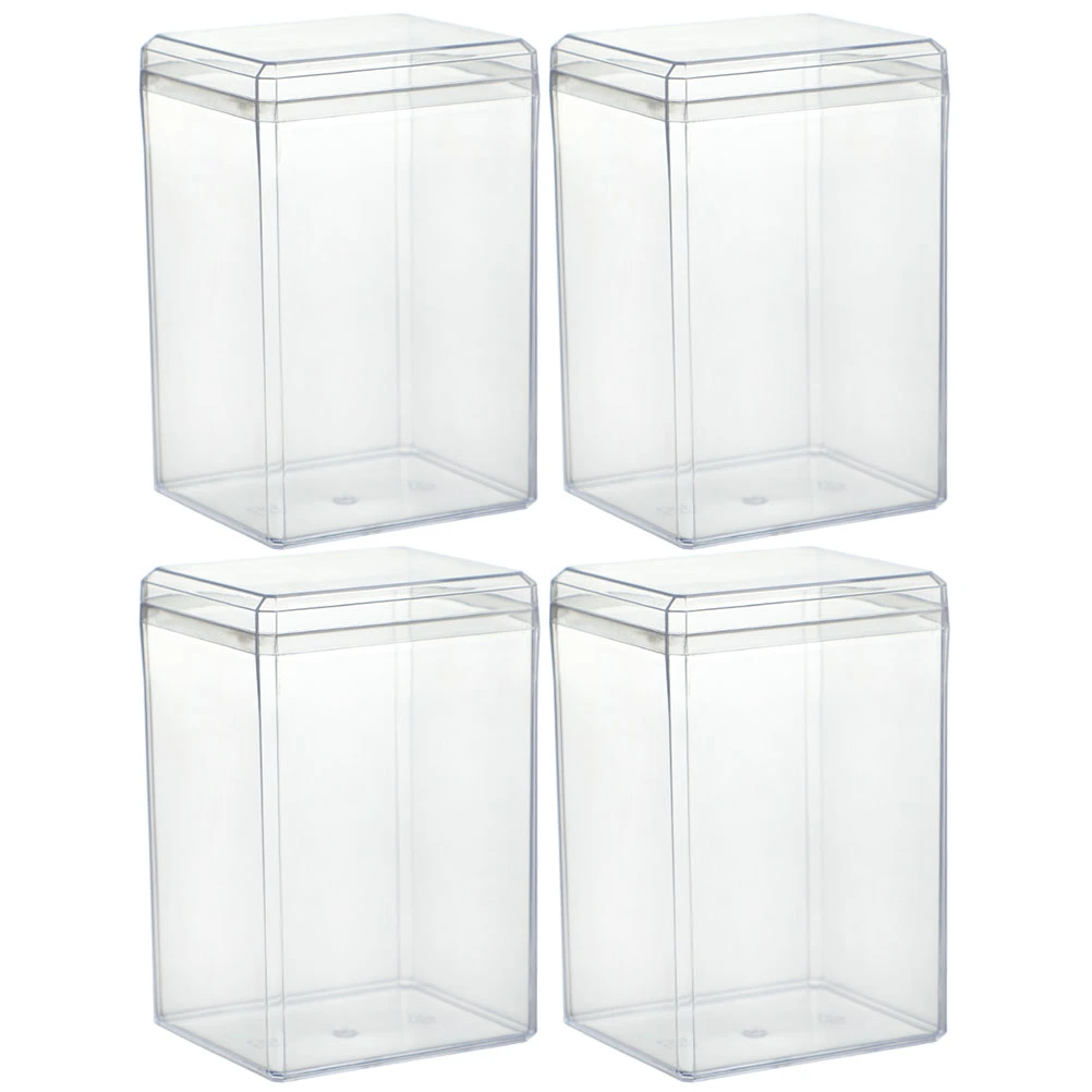 4pcs Transparent Candy Boxes Candy Containers Biscuits Packing Boxes