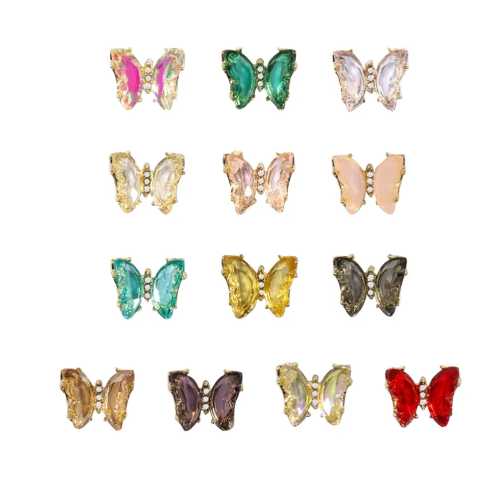 13pcs 3D Butterflies Nail Studs Nail Art Decor DIY Manicure Jewelry Decor