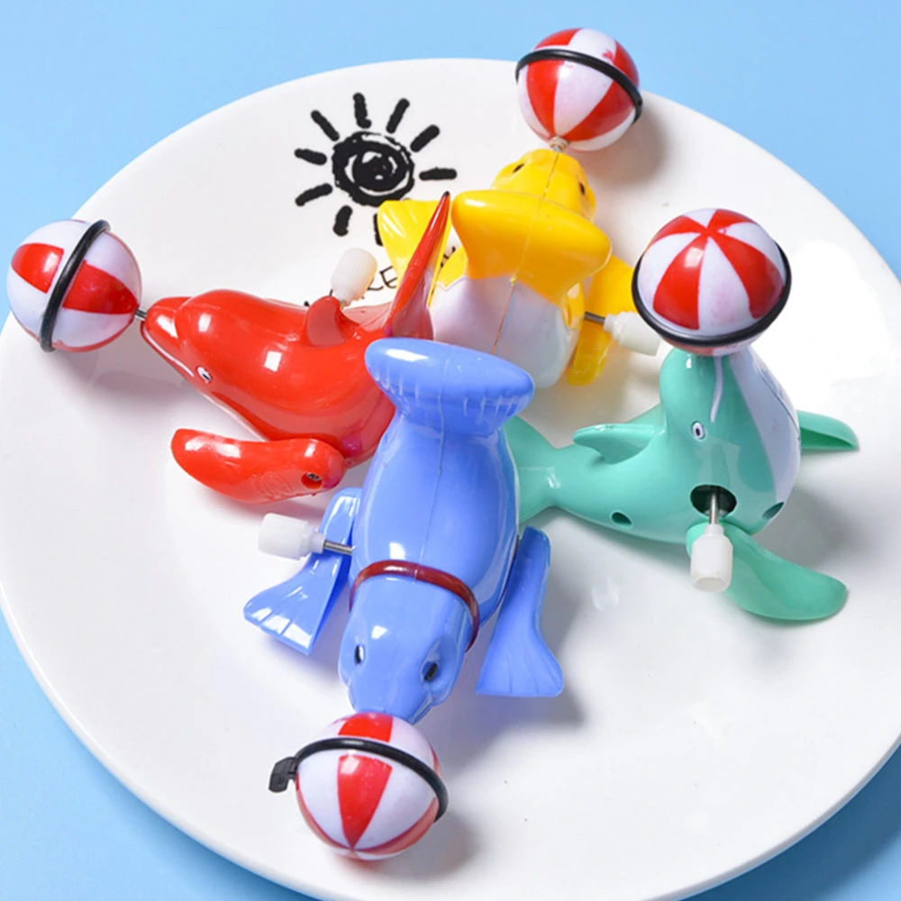 6Pcs Sea Lion Shape Clockwork Toys Wind-up Sea Lion Playthings (Random Color)