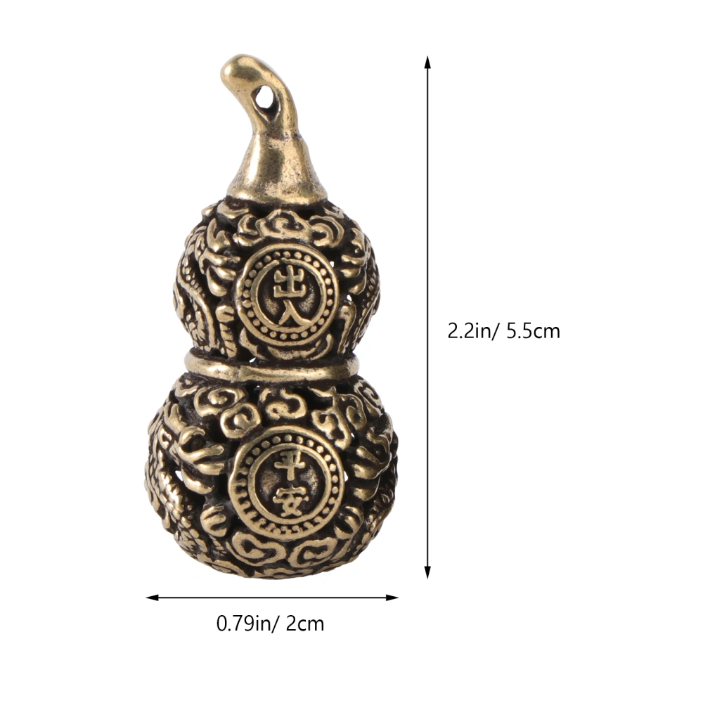 1 Set of 2PCS Solid Brass Gourd Key Ring Pendant Hanging Decor Gourd Hulu