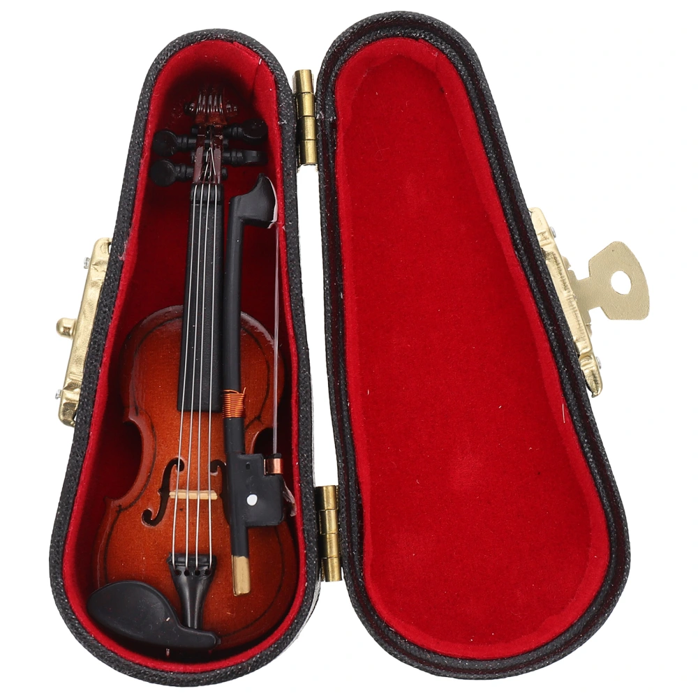 1 Set Wood Small Violin Model Adornment Realistic Violin Studio Photo Prop