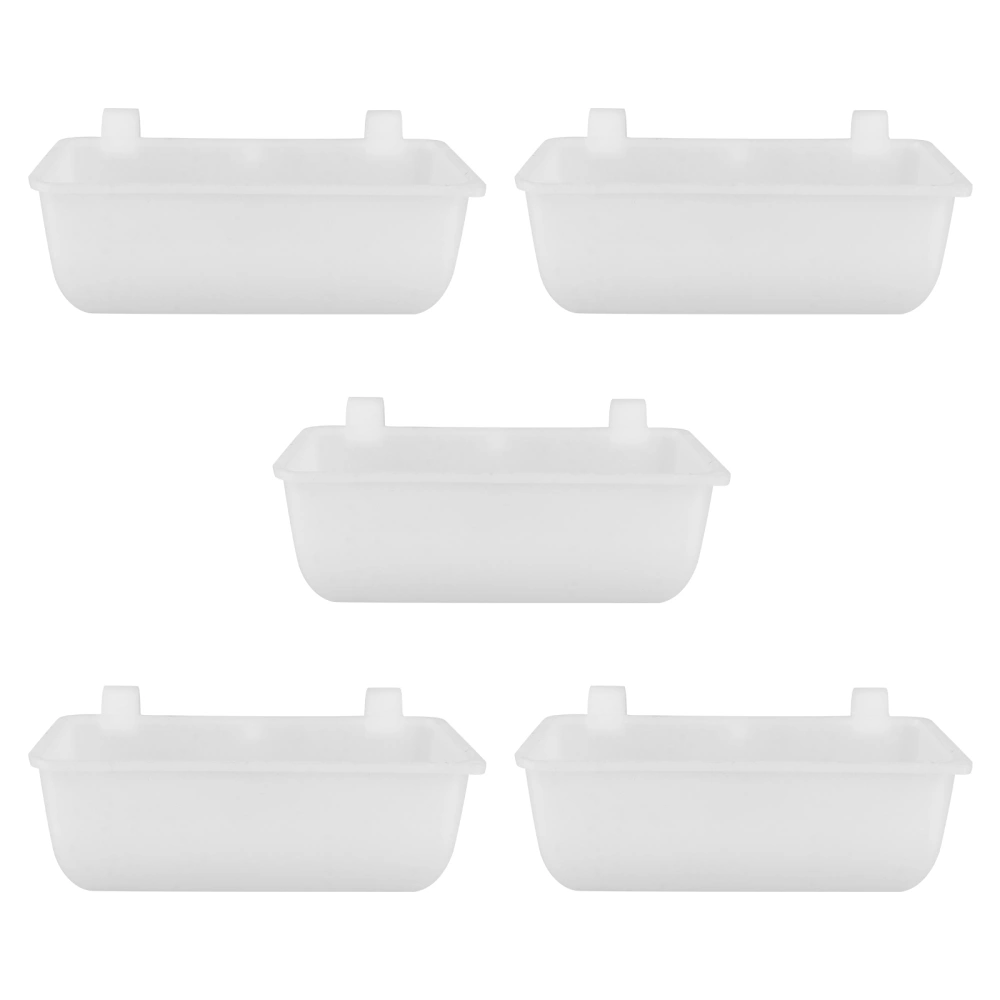 5PCS Thickened Pigeon Food Trough Food Box Pigeon Cage Accessories (White)