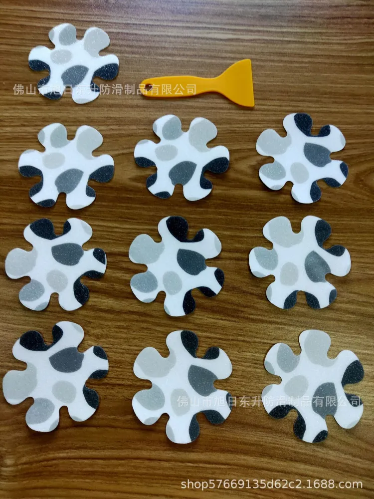 1 Set Flower Shape Bathroom Stickers Bathtub Adhesive Non Slip Stickers Shower Decals with Tool