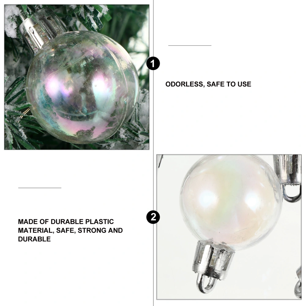 72 pcs  Christmas Baubles Round Balls Xmas Tree Party Balls Ornament (Transparent)