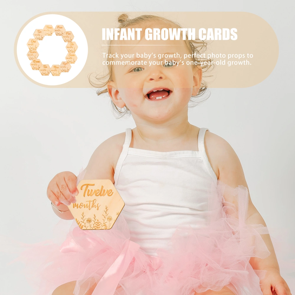 12Pcs Infant Birthday Milestone Block Monthly Commemorative Block Baby Growth Cards