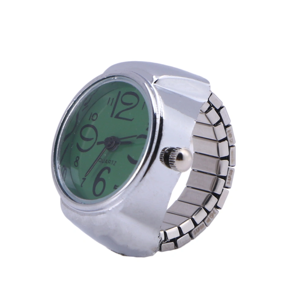 Unisex Ring Watch Creative Elastic Stainless Steel Finger Watch Quartz Watch for Men Women Couple(Green)