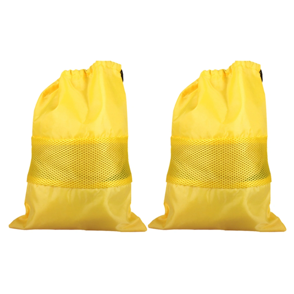 2PCS Grocery Fresh-care Storage Bag Creative Drawstring Handbag Reusable Foldable Shopping Bags (Yellow)