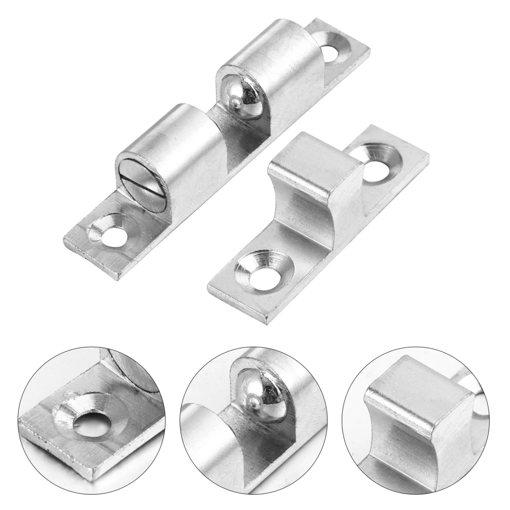 6pcs Silver Cabinet Door 70 Brass Dual Ball Roller Catch Latch with 24pcs Screws