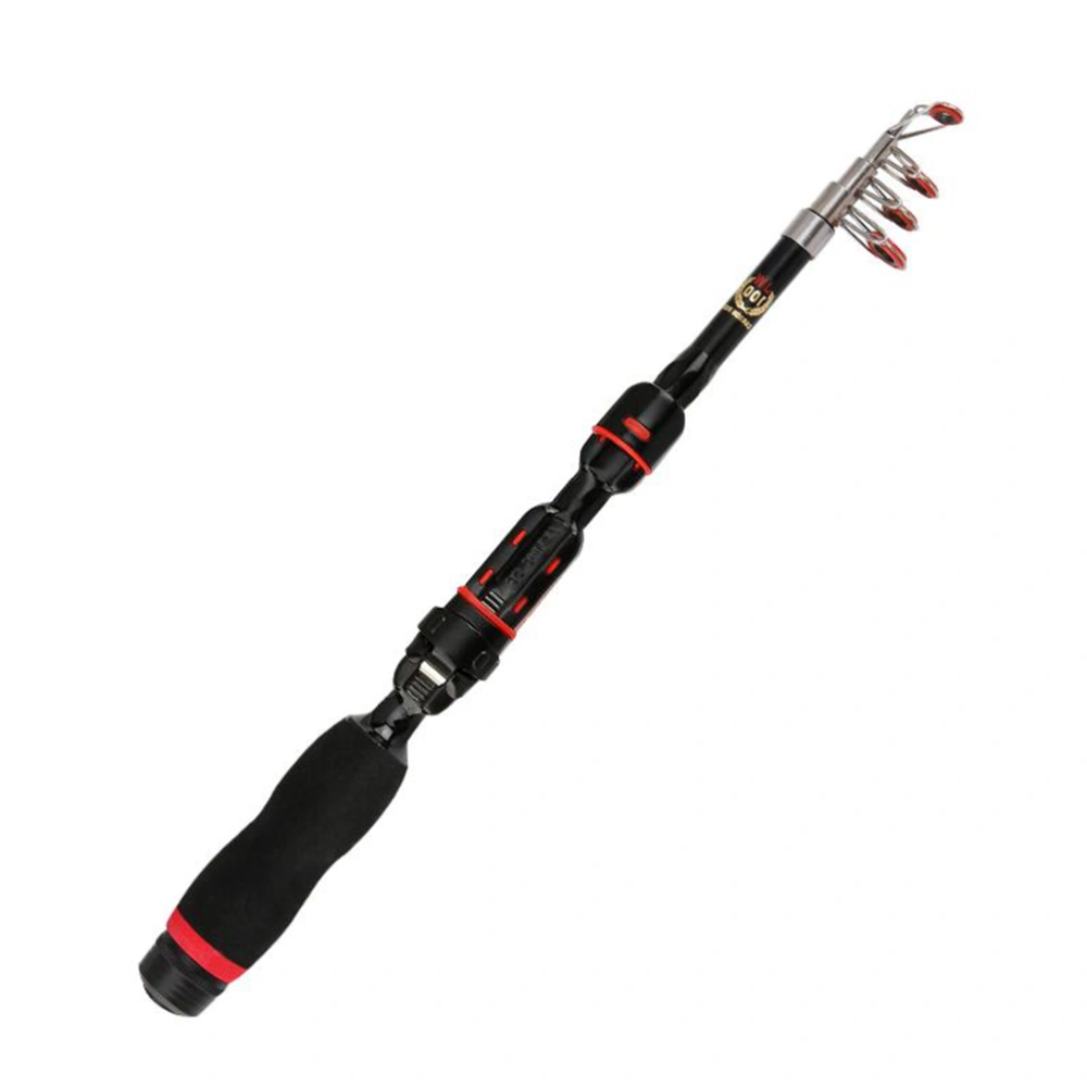 Telescopic Fishing Rod Folding Pole Portable Fishing Accessory Fishing Suplies for Fish Lover (Black, 1.9 Meters)