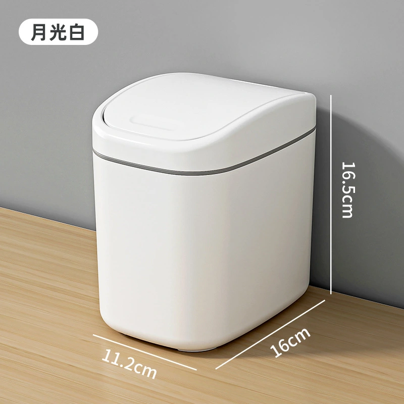 Small Trash Can With Lid Plastic Waste Basket Office Trash Can Desktop Garbage Can