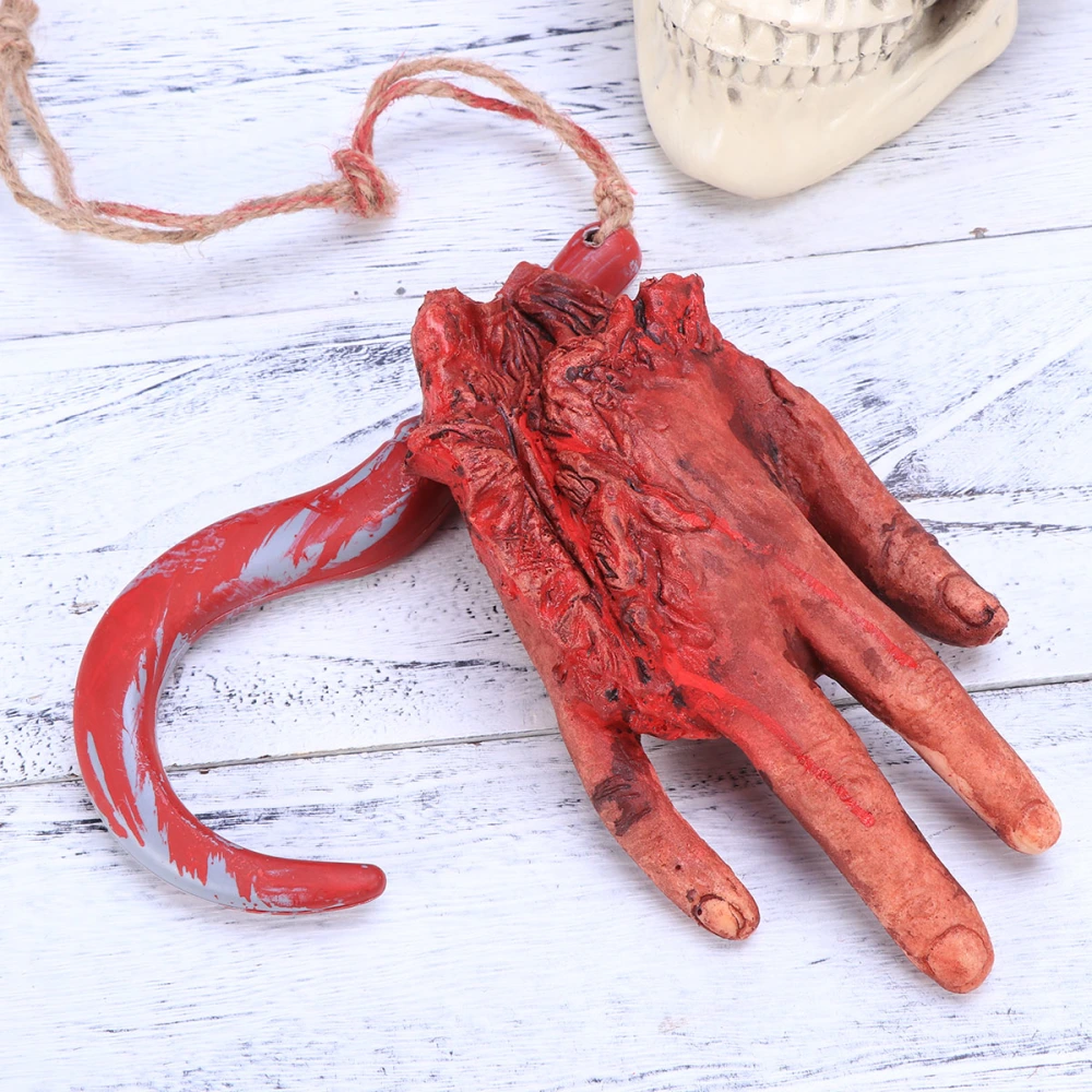 Tricky Props Broken Hand Broken Foot Props Haunted House Terror Decor for Halloween (Hook Hand)