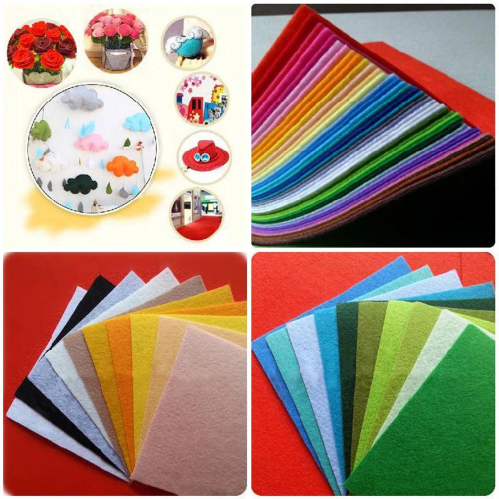 40pcs 20x30cm Multicolour Nonwoven Fabric Sheets Children DIY Handmade Craft Work Material Accessories (Random Colors)