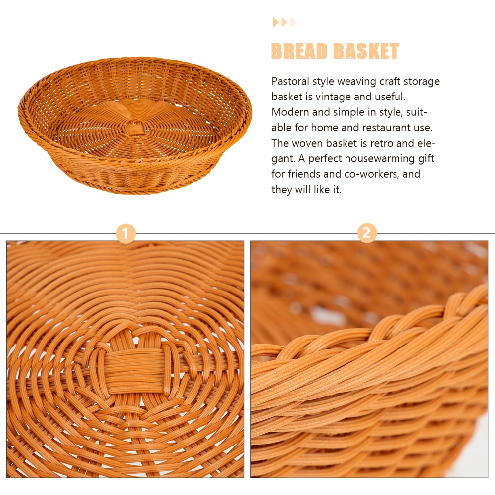 Household Woven Bread Basket Desktop Simulation Rattan Fruit Basket Food Serving Basket