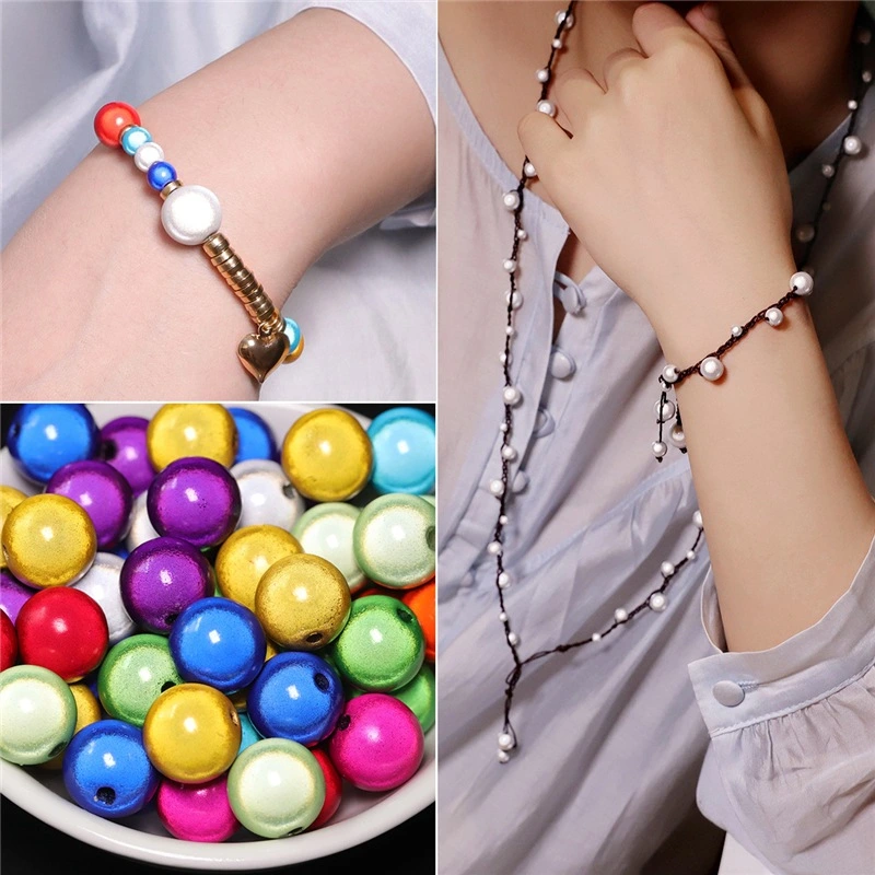 200pcs Acrylic Round Beads Necklace Making Beads DIY Jewelry Making Beads